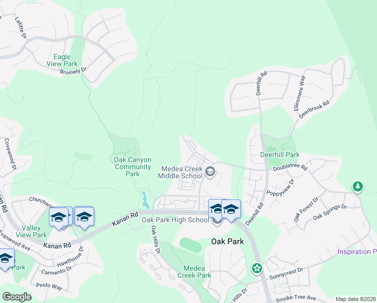 map of restaurants, bars, coffee shops, grocery stores, and more near 5744 Oak Bend Lane in Oak Park