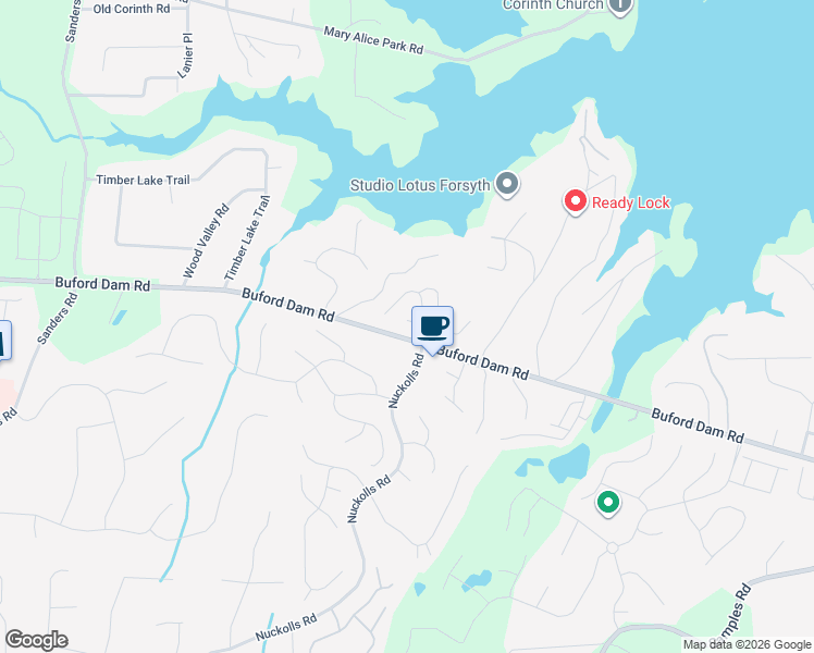 map of restaurants, bars, coffee shops, grocery stores, and more near 1735 Villas Overlook in Cumming