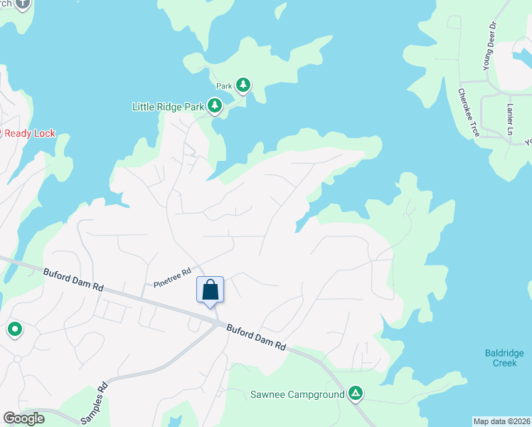 map of restaurants, bars, coffee shops, grocery stores, and more near 3125 Carlton Road in Cumming