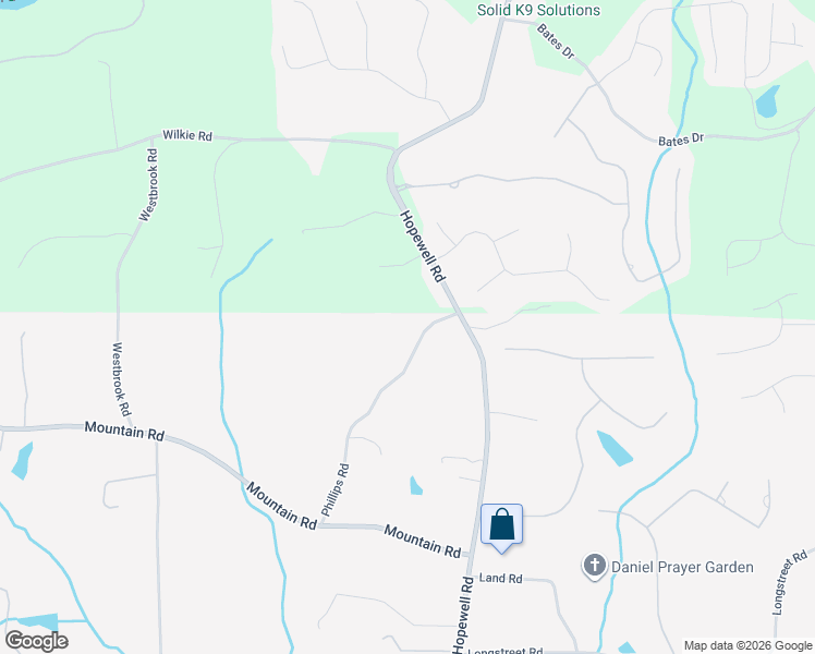 map of restaurants, bars, coffee shops, grocery stores, and more near 16695 Phillips Road in Alpharetta