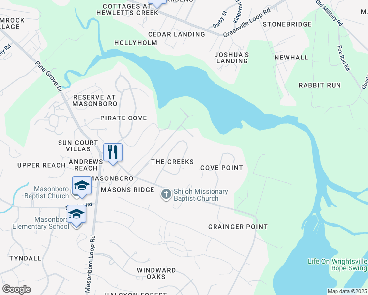 map of restaurants, bars, coffee shops, grocery stores, and more near 235 Braxlo Lane in Wilmington