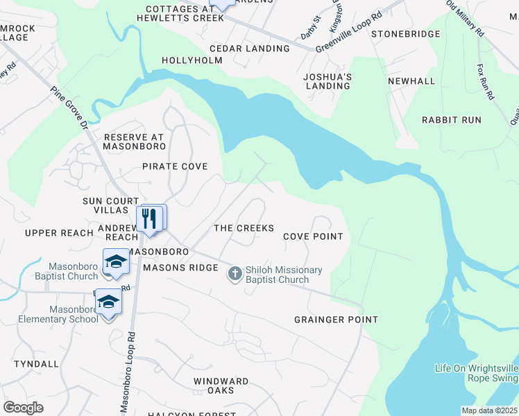 map of restaurants, bars, coffee shops, grocery stores, and more near 235 Braxlo Lane in Wilmington