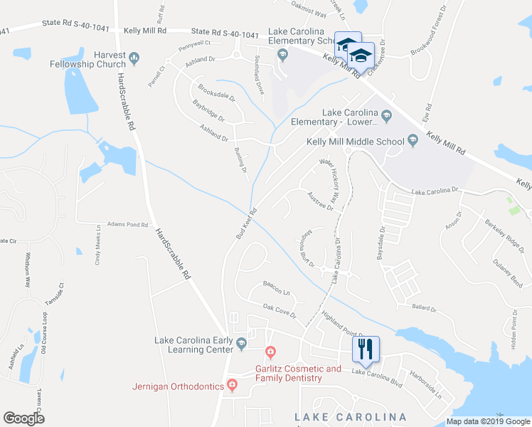 map of restaurants, bars, coffee shops, grocery stores, and more near 321 Austree Drive in Columbia