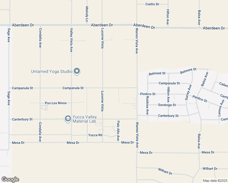 map of restaurants, bars, coffee shops, grocery stores, and more near 3775 Palo Alto Avenue in Yucca Valley
