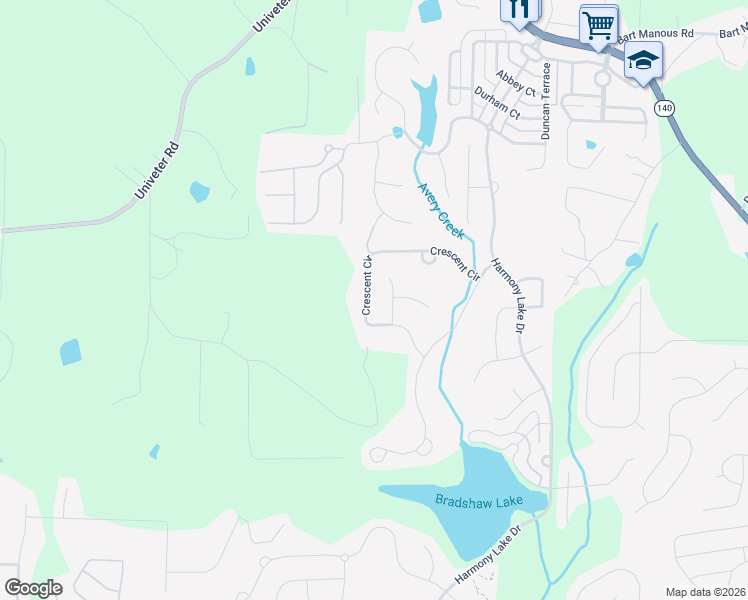 map of restaurants, bars, coffee shops, grocery stores, and more near 743 Crescent Circle in Canton