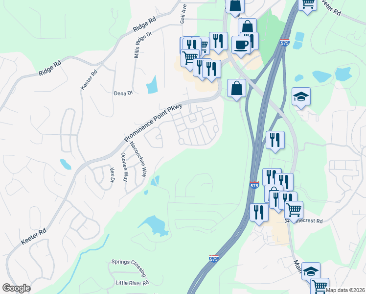 map of restaurants, bars, coffee shops, grocery stores, and more near 616 Laurel Bend in Canton
