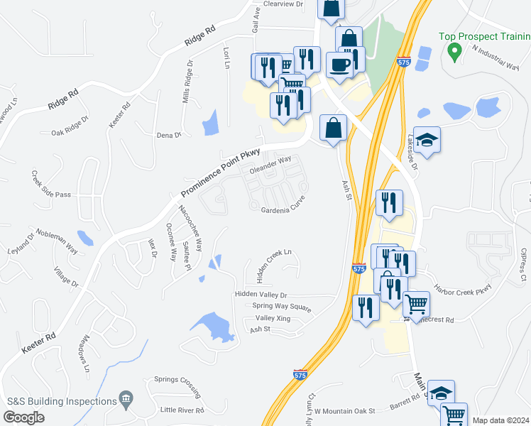 map of restaurants, bars, coffee shops, grocery stores, and more near 908 Gardenia Curv Street in Canton