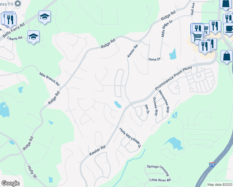 map of restaurants, bars, coffee shops, grocery stores, and more near 411 Glenleigh Drive in Canton