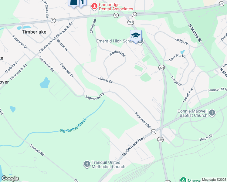 map of restaurants, bars, coffee shops, grocery stores, and more near 301 Sagewood Road in Greenwood