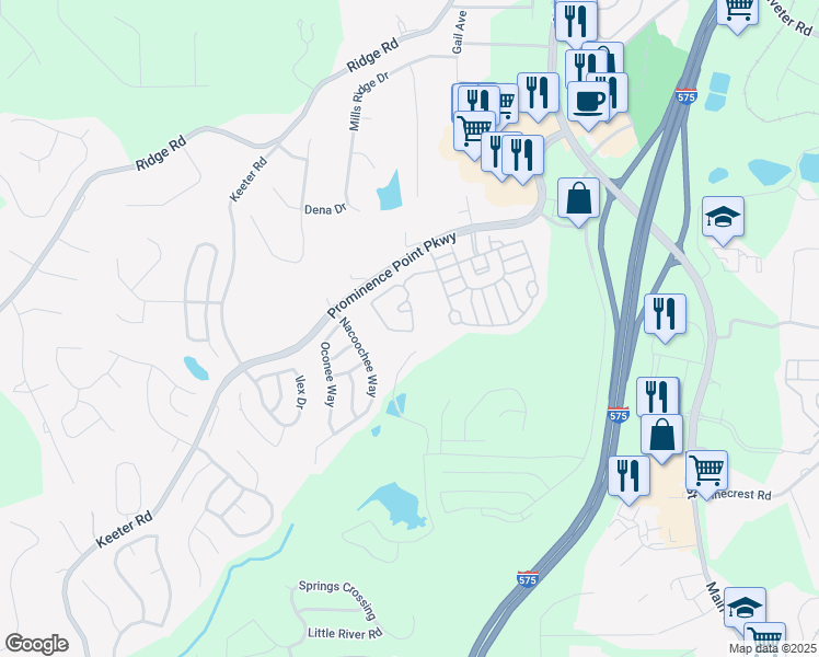 map of restaurants, bars, coffee shops, grocery stores, and more near 905 Tamarisk Place in Canton