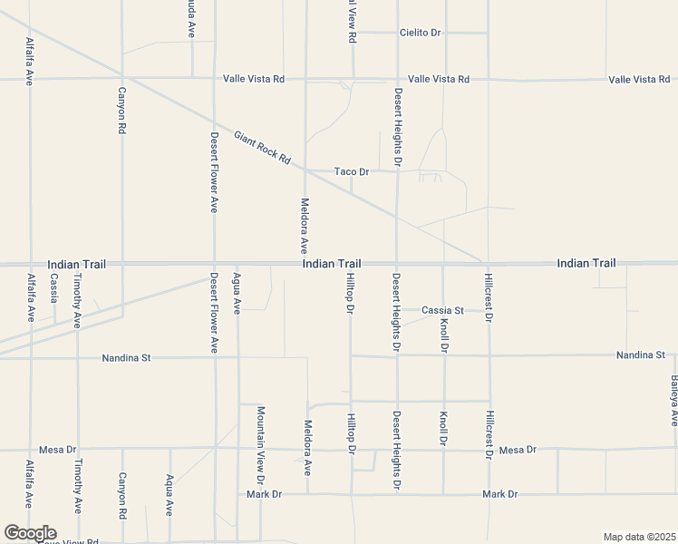 map of restaurants, bars, coffee shops, grocery stores, and more near 70995 Indian Trail in Twentynine Palms