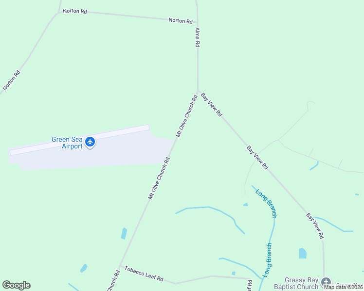 map of restaurants, bars, coffee shops, grocery stores, and more near 3472 Mount Olive Church Road in Green Sea