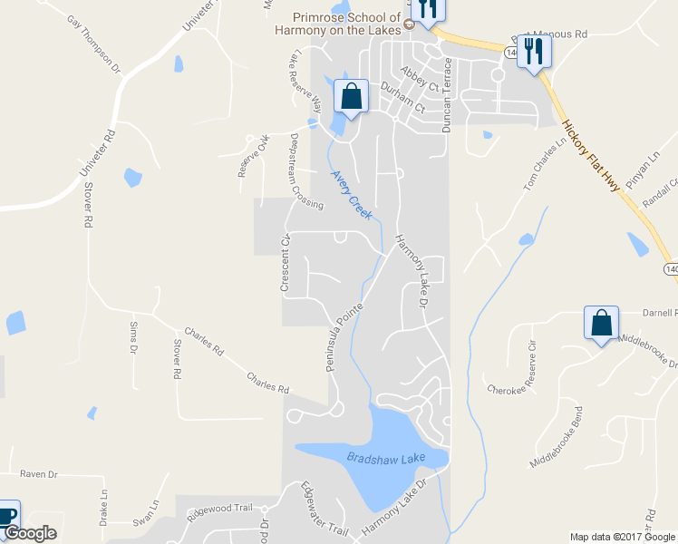 map of restaurants, bars, coffee shops, grocery stores, and more near 909 Landsdowne Cove in Canton