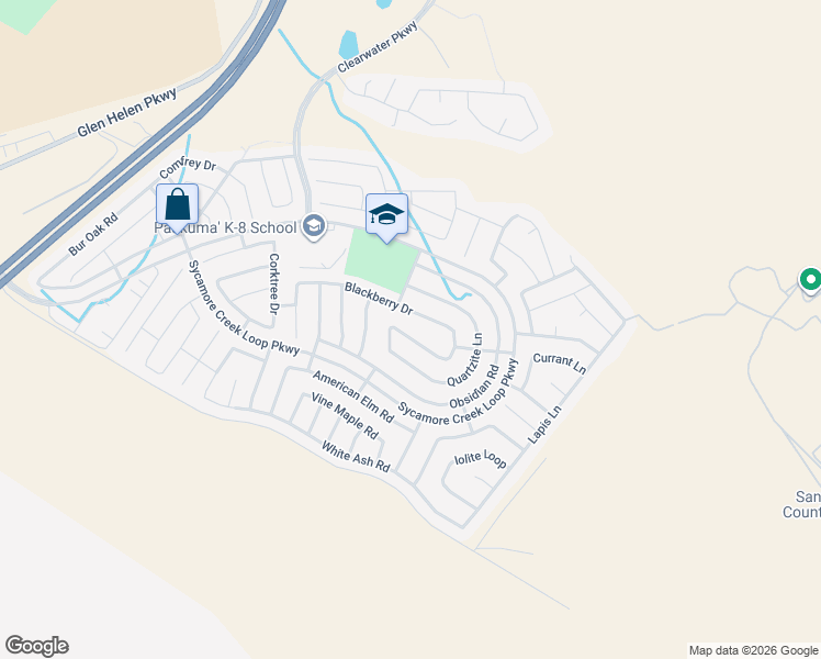 map of restaurants, bars, coffee shops, grocery stores, and more near 4044 Blackberry Drive in San Bernardino