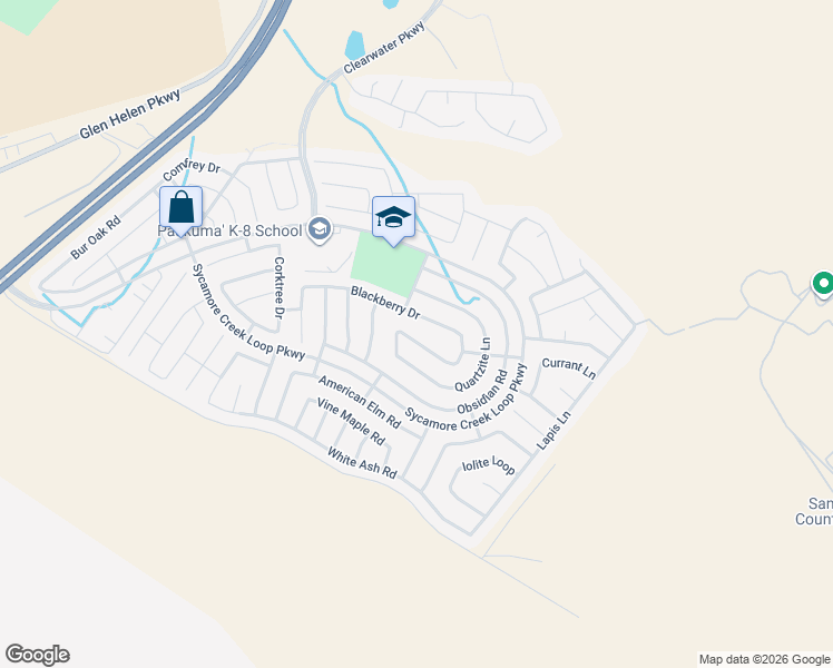 map of restaurants, bars, coffee shops, grocery stores, and more near 4044 Blackberry Drive in San Bernardino
