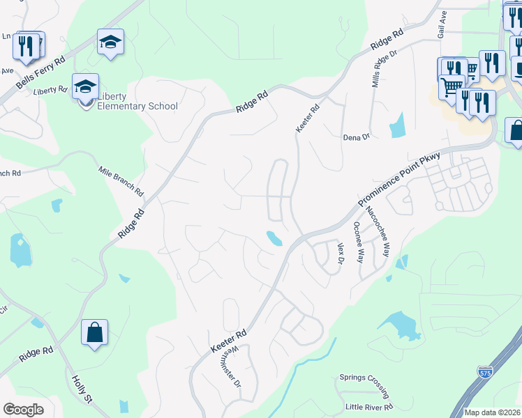 map of restaurants, bars, coffee shops, grocery stores, and more near 404 Glenleigh Drive in Canton