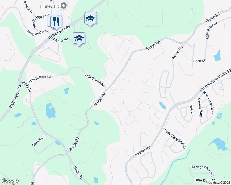 map of restaurants, bars, coffee shops, grocery stores, and more near 200 Ridgeview Court in Canton