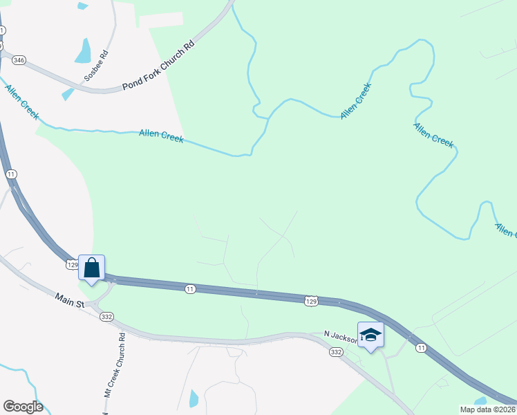 map of restaurants, bars, coffee shops, grocery stores, and more near 110 Acorn Avenue in Talmo