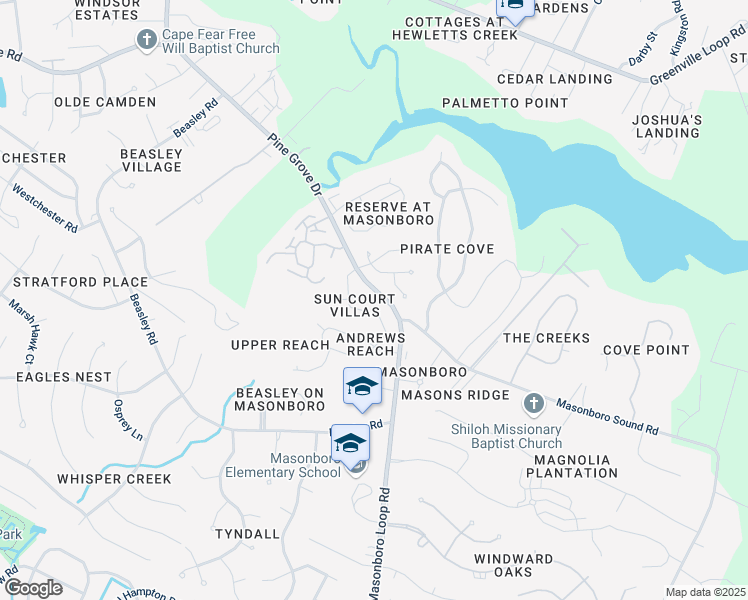map of restaurants, bars, coffee shops, grocery stores, and more near 6614 Pine Grove Drive in Wilmington