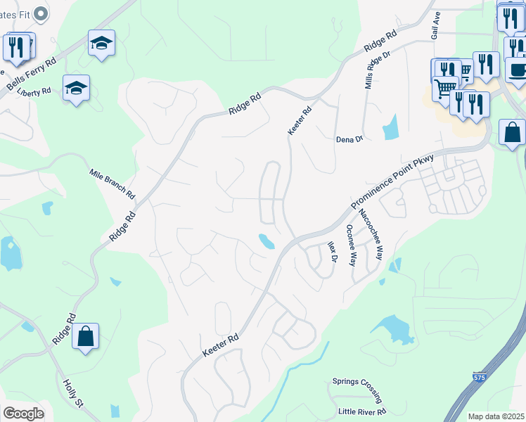 map of restaurants, bars, coffee shops, grocery stores, and more near 407 Glenleigh Drive in Canton