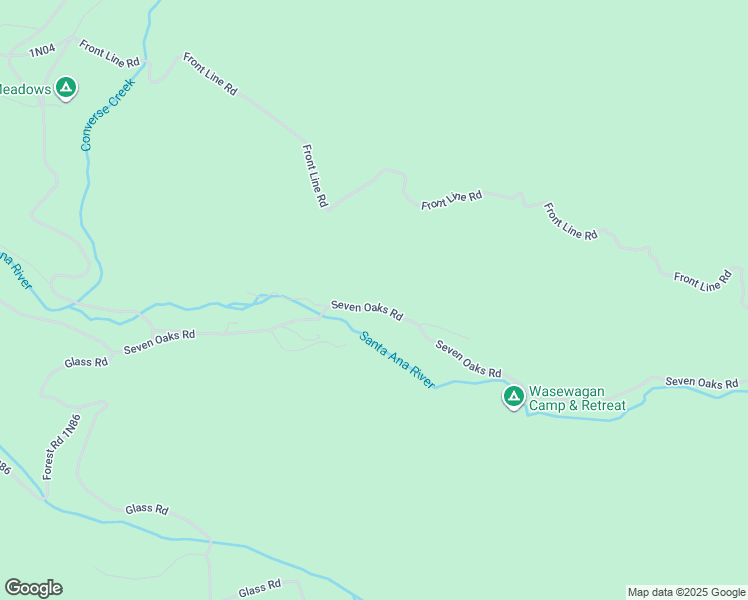 map of restaurants, bars, coffee shops, grocery stores, and more near 41484 Seven Oaks Road in Angelus Oaks