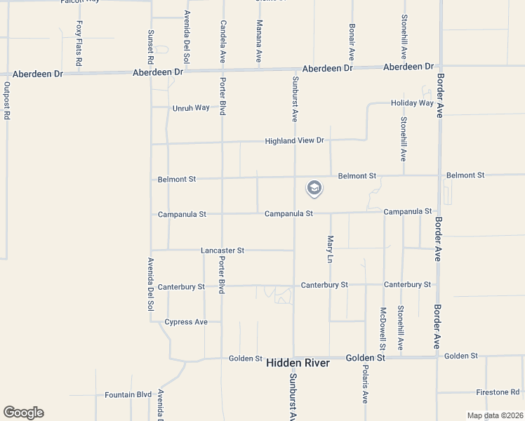 map of restaurants, bars, coffee shops, grocery stores, and more near Campanula Street in Joshua Tree