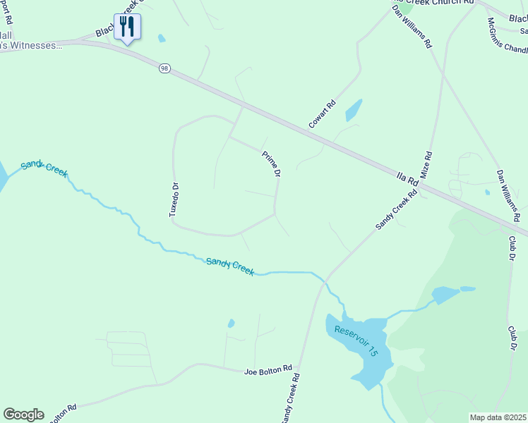 map of restaurants, bars, coffee shops, grocery stores, and more near 324 Prime Drive in Commerce