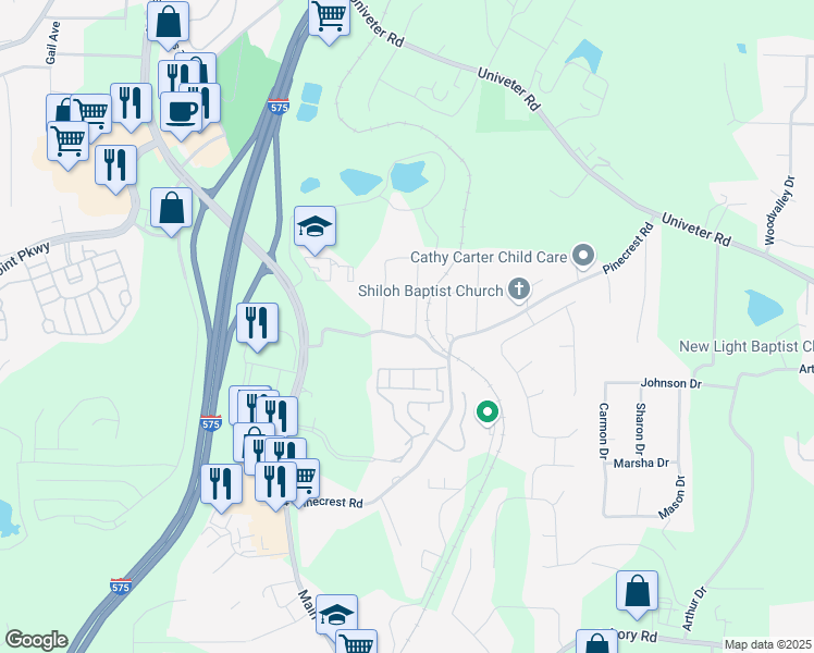 map of restaurants, bars, coffee shops, grocery stores, and more near 232 Hembredge Drive in Canton