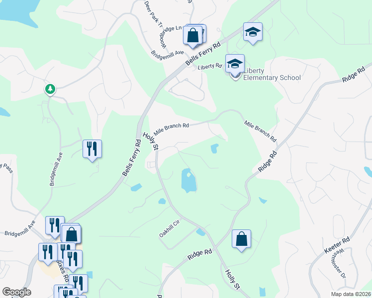 map of restaurants, bars, coffee shops, grocery stores, and more near 166 Haynes Circle in Canton