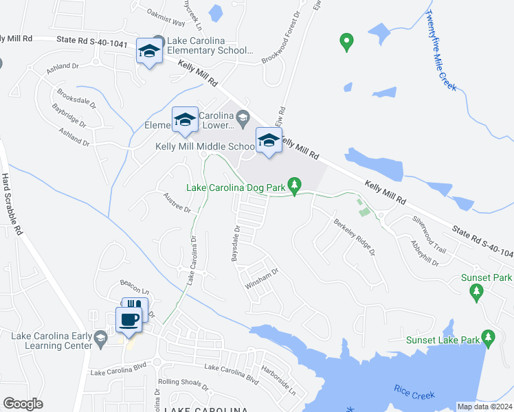 map of restaurants, bars, coffee shops, grocery stores, and more near 318 Castleburg Lane in Columbia