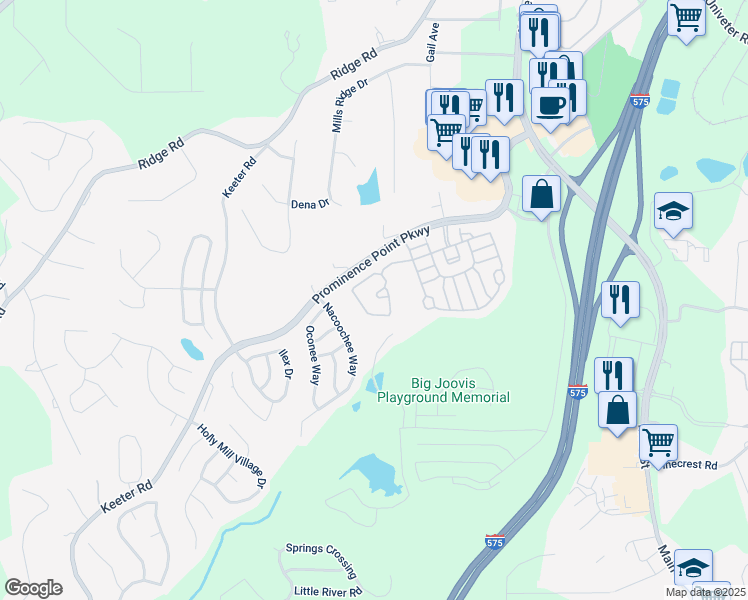 map of restaurants, bars, coffee shops, grocery stores, and more near 709 Mountain Laurel Drive in Canton