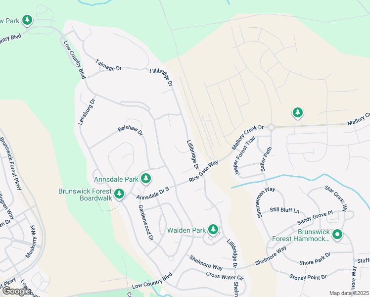 map of restaurants, bars, coffee shops, grocery stores, and more near 1104 Larchmont Court in Leland