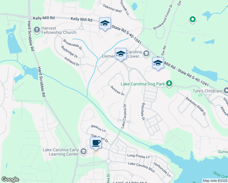 map of restaurants, bars, coffee shops, grocery stores, and more near 200 Austree Drive in Columbia