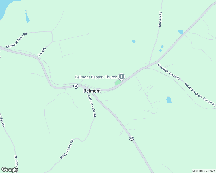 map of restaurants, bars, coffee shops, grocery stores, and more near 3541 Belmont Highway in Gainesville