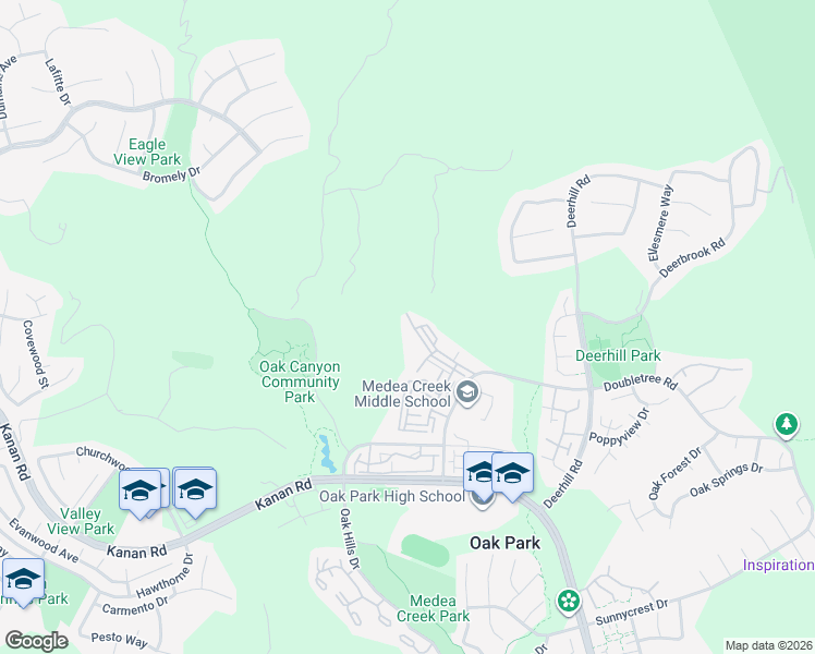 map of restaurants, bars, coffee shops, grocery stores, and more near 5728 Oak Bend Lane in Oak Park