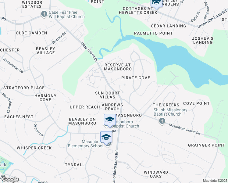 map of restaurants, bars, coffee shops, grocery stores, and more near 6612 Pine Grove Drive in Wilmington