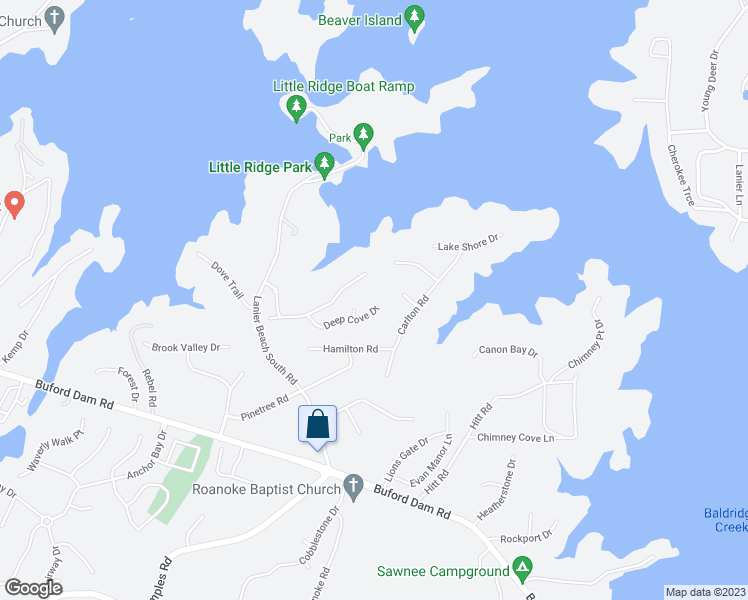 map of restaurants, bars, coffee shops, grocery stores, and more near 3615 Deep Cove Drive in Cumming
