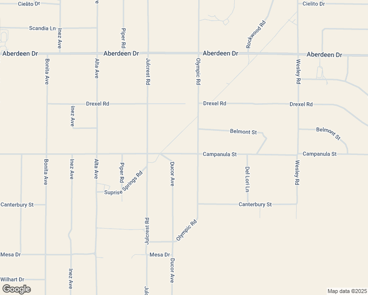 map of restaurants, bars, coffee shops, grocery stores, and more near 59970 Campanula Street in Yucca Valley