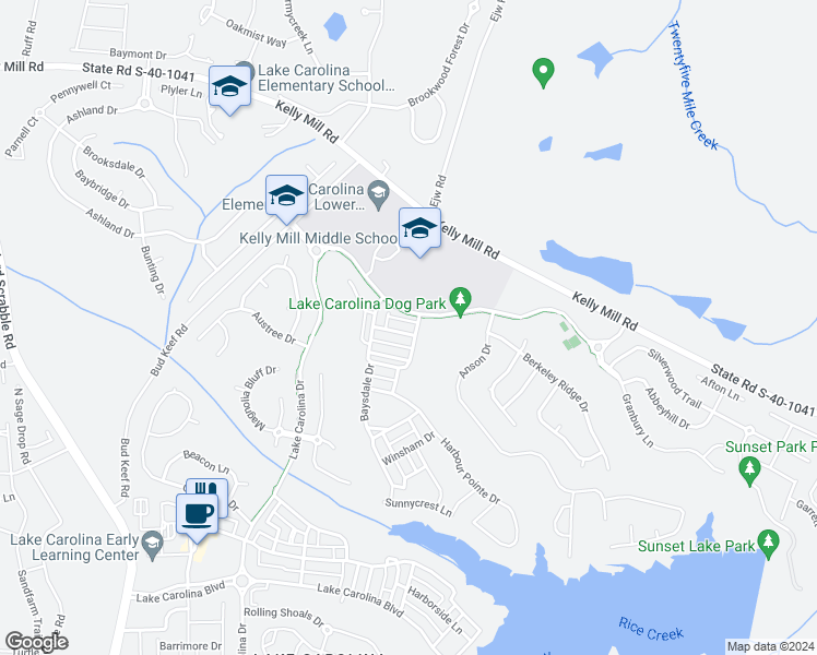 map of restaurants, bars, coffee shops, grocery stores, and more near 306 Castleburg Lane in Columbia