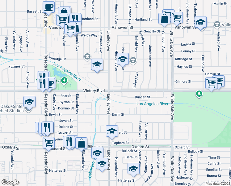 map of restaurants, bars, coffee shops, grocery stores, and more near in Los Angeles
