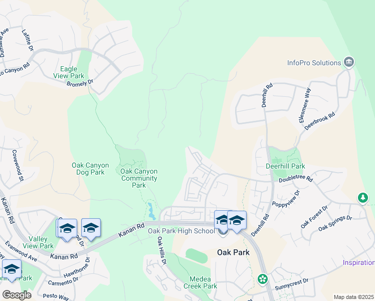 map of restaurants, bars, coffee shops, grocery stores, and more near 5728 Oak Bend Lane in Oak Park