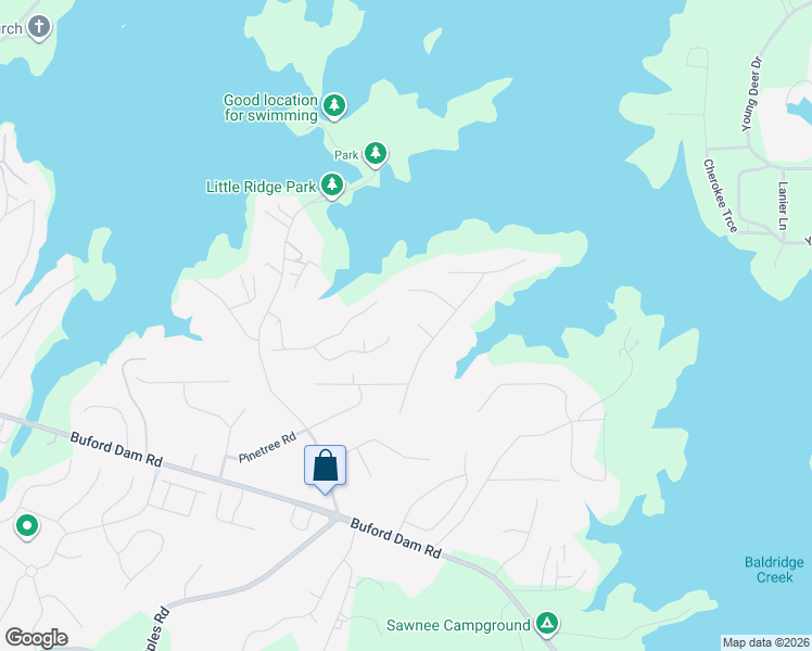 map of restaurants, bars, coffee shops, grocery stores, and more near 3265 Marine Road in Cumming