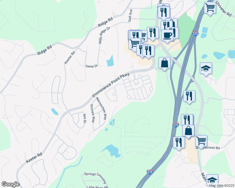 map of restaurants, bars, coffee shops, grocery stores, and more near 905 Tamarisk Place in Canton
