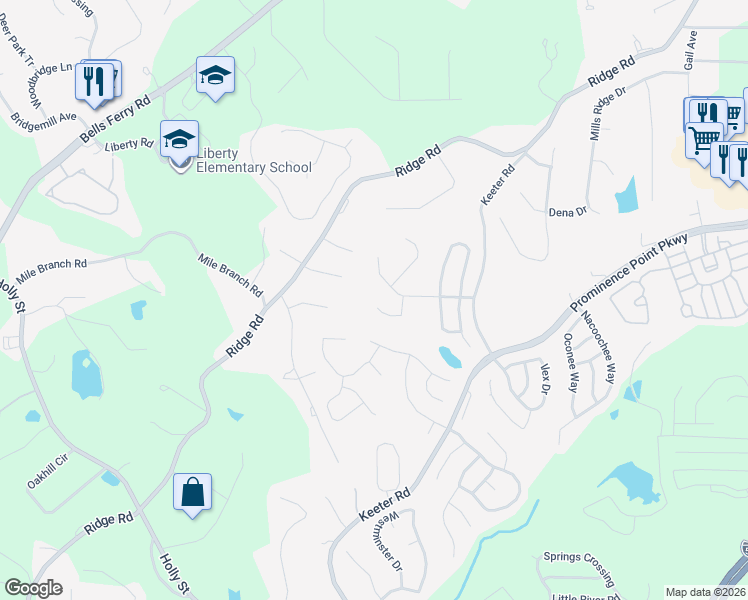 map of restaurants, bars, coffee shops, grocery stores, and more near 312 Garden Circle in Canton