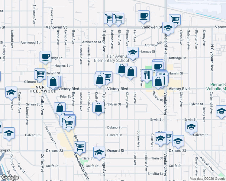 map of restaurants, bars, coffee shops, grocery stores, and more near in Los Angeles