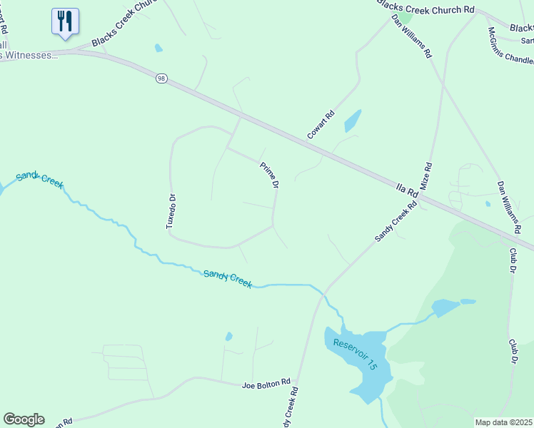 map of restaurants, bars, coffee shops, grocery stores, and more near 324 Prime Drive in Commerce