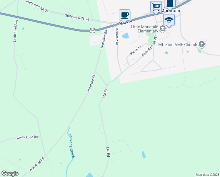 map of restaurants, bars, coffee shops, grocery stores, and more near 1991-2571 Mill Rd in Little Mountain