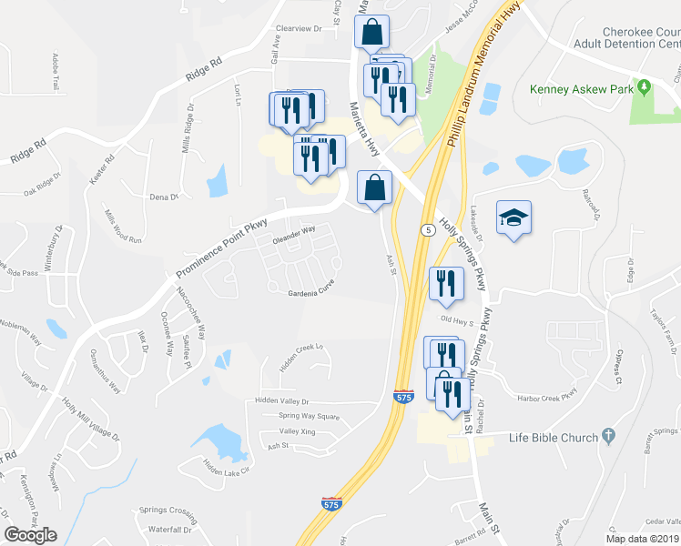 map of restaurants, bars, coffee shops, grocery stores, and more near 556 Poplar Bend in Canton