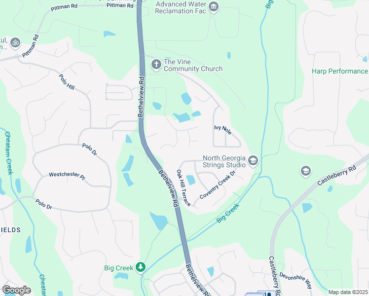 map of restaurants, bars, coffee shops, grocery stores, and more near 5230 Edgebrook Drive in Cumming