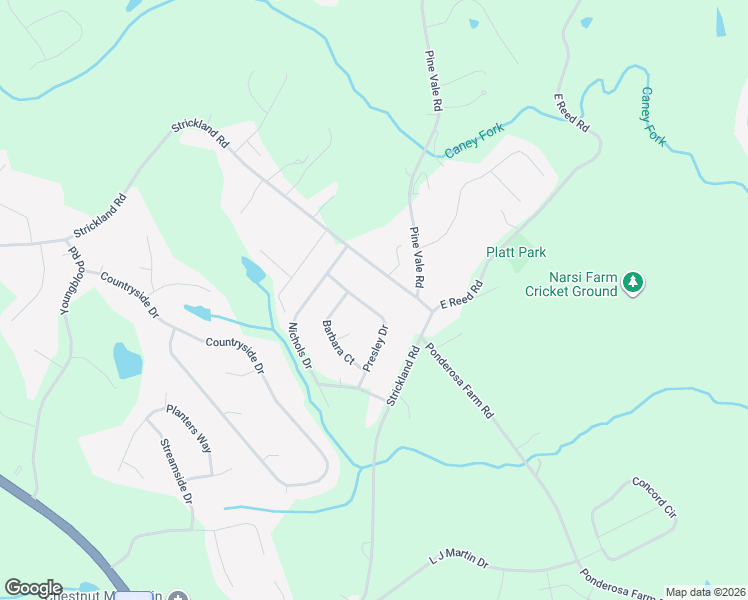 map of restaurants, bars, coffee shops, grocery stores, and more near 5113 Presley Drive in Flowery Branch